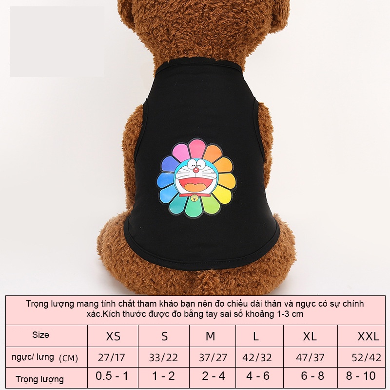 Áo cho chó mèo mùa hè áo cho thú cưng chất thun in hình doremon ngộ nghĩnh_TCM32