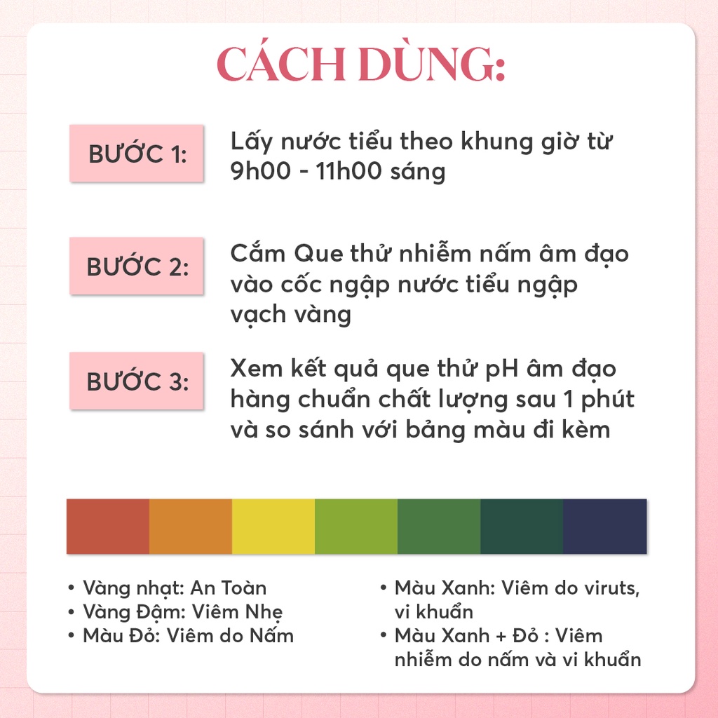 Que thử nhiễm nấm âm đạo vùng kín Que thử viêm ngứa phụ khoa set 3 chiếc (TẶNG cốc thử) | Rendi Store