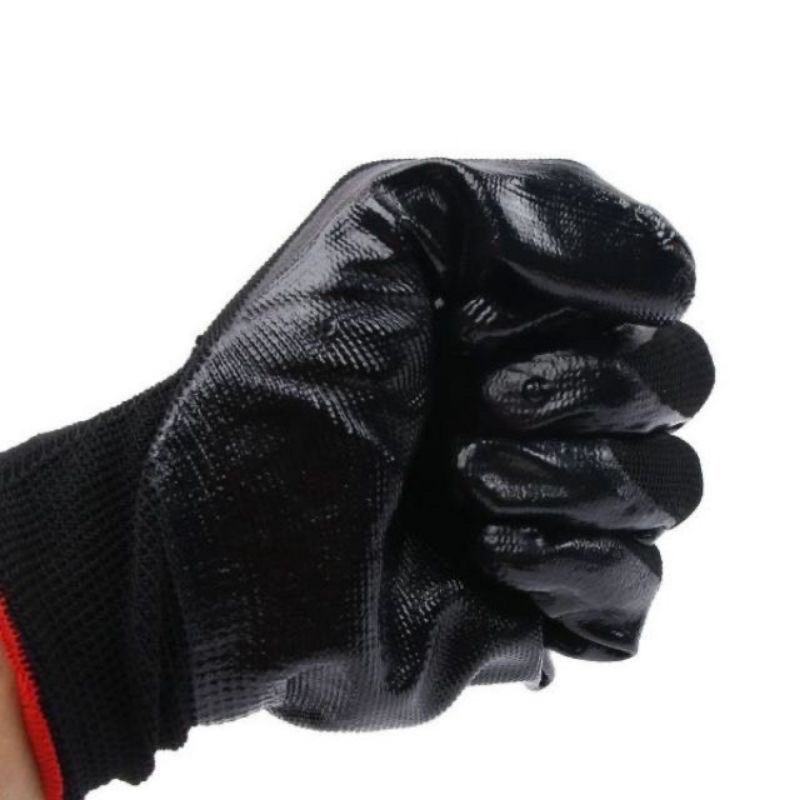 [CHUYÊN SỈ] Gang tay phủ sơn màu đen bảo hộ lao động chất liệu bền đẹp