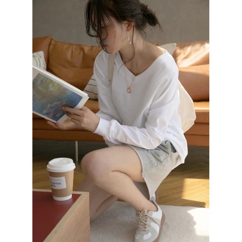 Quần sooc da cá , short đùi nữ basic ống rộng vải thun cạp cao năng động cá tính Queenshop