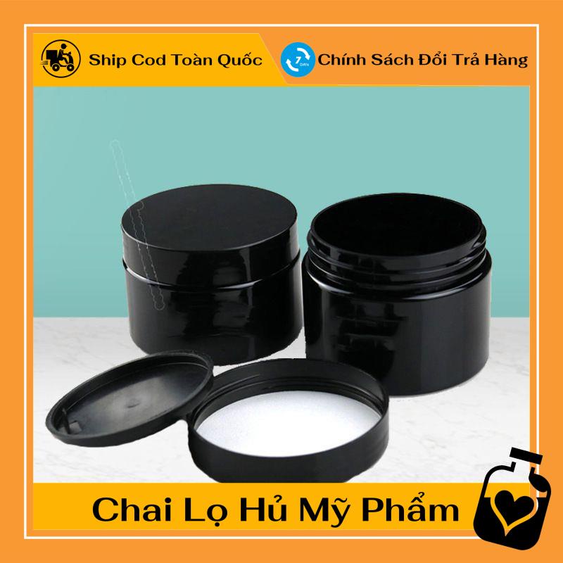 Hủ Đựng Kem ❤ TOP GIÁ RẺ ❤ Hũ nhựa pet Đen 100g 200g đựng mỹ phẩm, thực phẩm, đồ khô, ngũ cốc