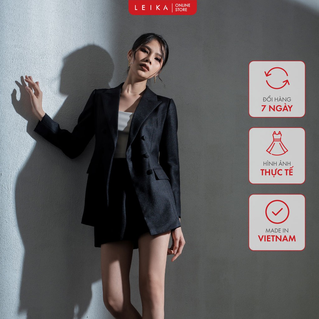 Áo vest DT cúc bọc túi nắp LEIKA