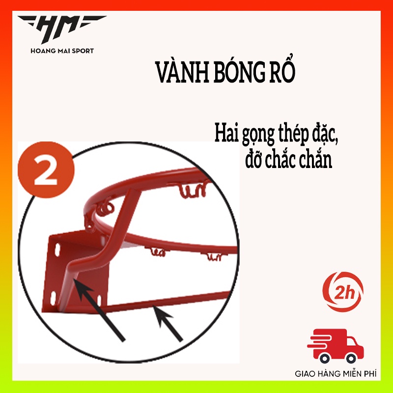 Combo Vành Khung Bóng Rổ + Lưới + Ốc Vít  Siêu Bền 3 Kích Cỡ