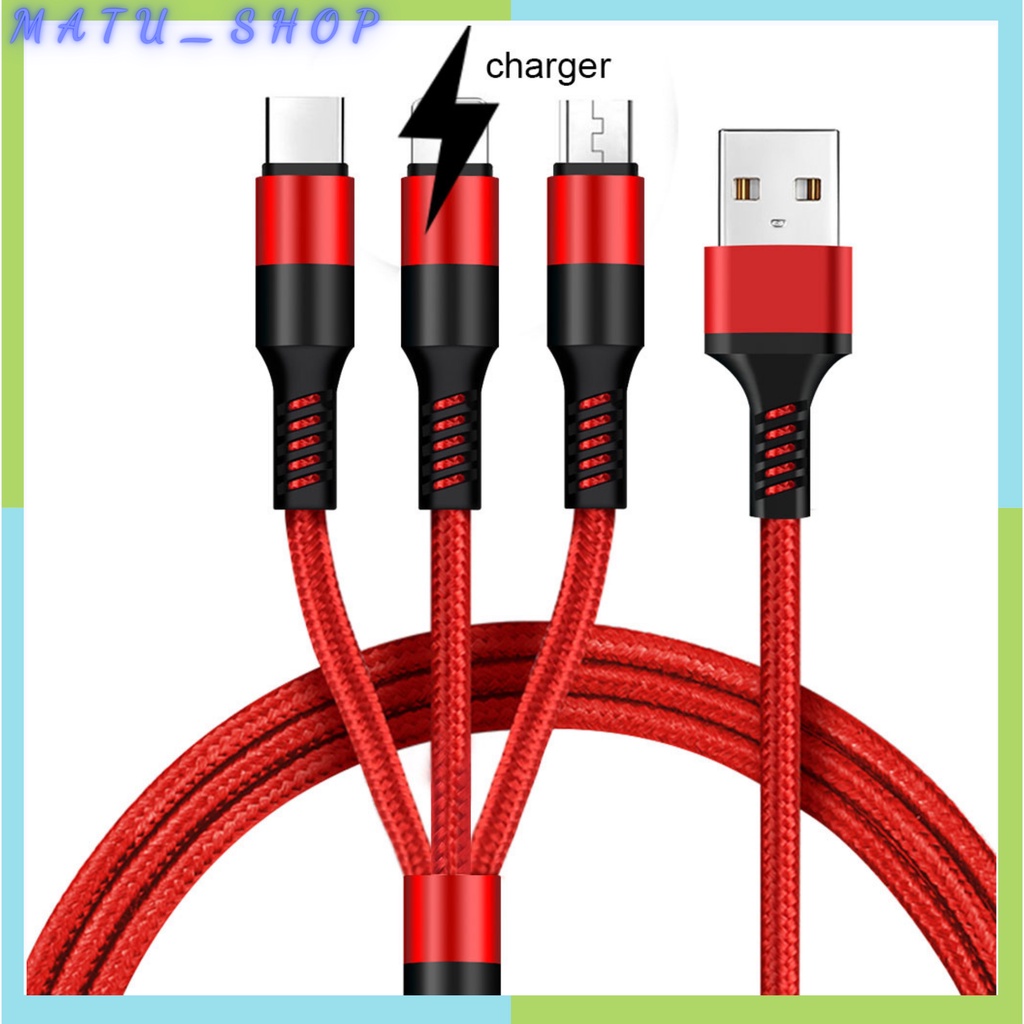 Dây cáp sạc nhanh 3 trong 1, 3 cổng sạc (giá 1 dây)