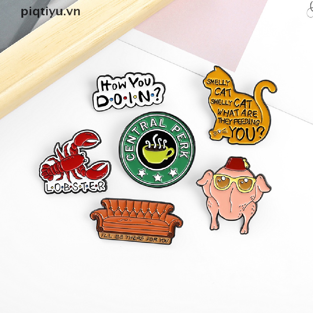 PP Friends How You Doin Enamel Pin Smelly Cat Lobster Turkey Brooch Lapel Badge PP
