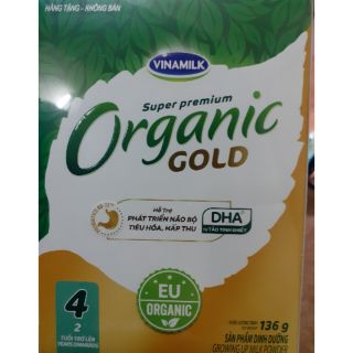 Sữa vinamilk organic gold 4 136g (dành cho trẻ 2 tuổi trở lên)date 2021