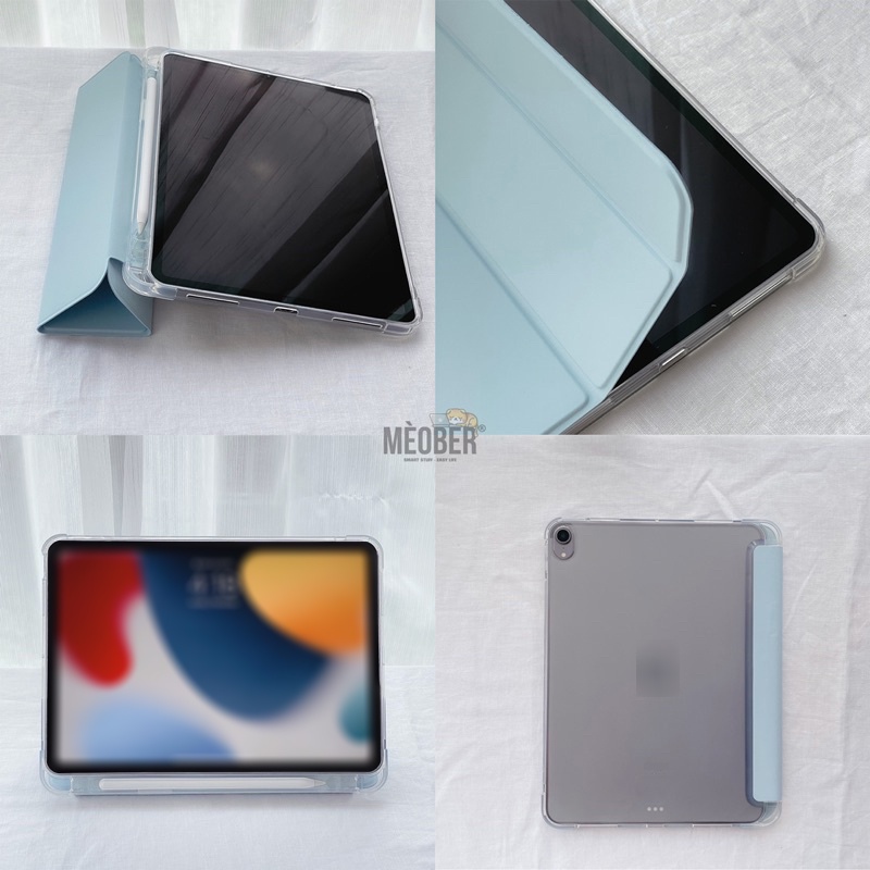 Bao da case iPad màu pastel, lưng nhám mờ, chống ố &amp; có khay bút - Cover iPad Basic MeoBer cho Gen7/8/9/10/Air4/5/Pro11