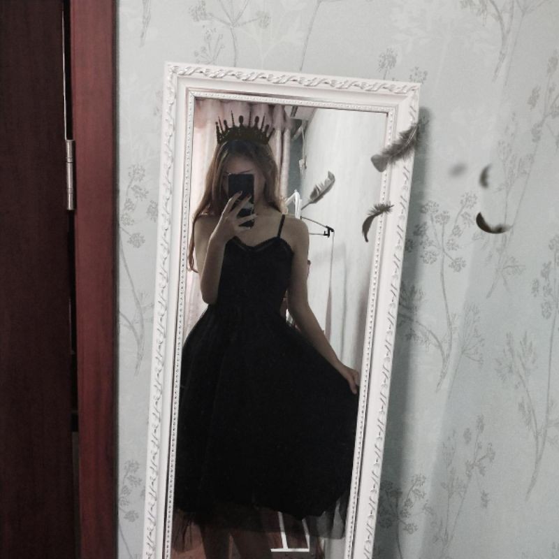 Váy 2 dây đen voan (kèm ảnh thật, 04)