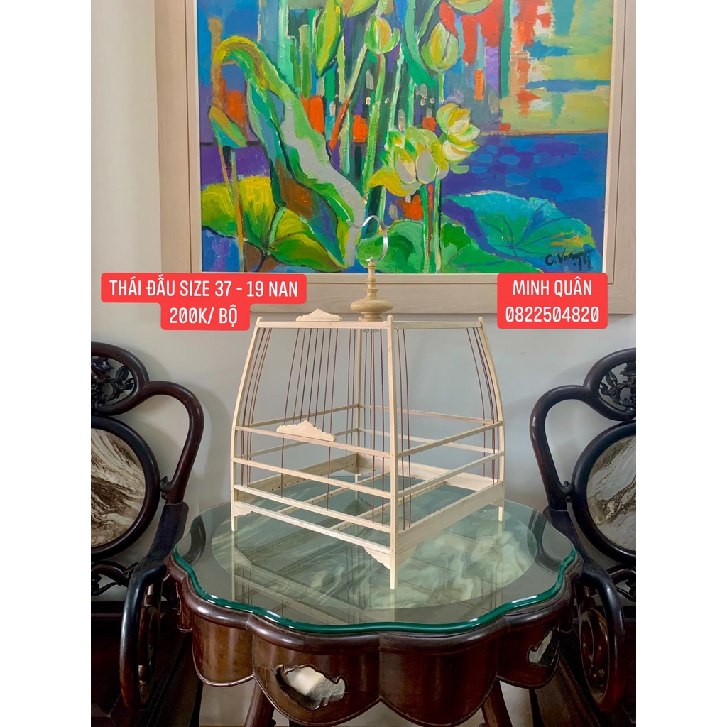 Khung gỗ lồng chào mào tự ghép thái đấu