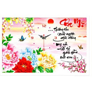 Tranh thêu đồng hồ cha mẹ lv3116 - 60x42cm