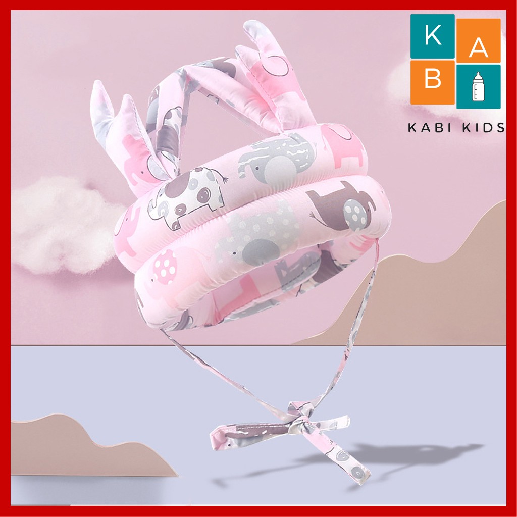 Mũ bảo vệ đầu cho bé tập đi, nón tập đi an toàn cho bé chống va đập cho bé tùy ý chỉnh to nhỏ, vải bọc thoáng khí