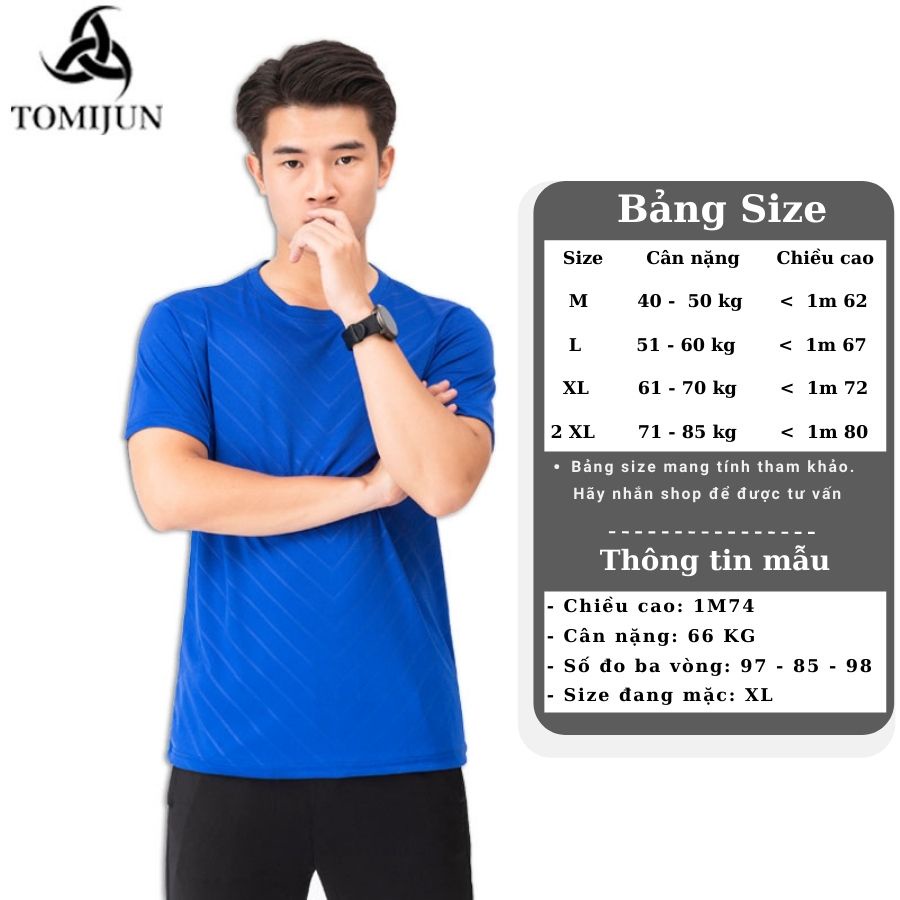 Áo Thun Thể Thao Nam Cổ Tròn TOMIJUN Kiểu Dáng Năng Động, Phong Cách, Trẻ Trung, Thoáng Khí và Thấm Hút Mồ Hôi Tốt _AOCV