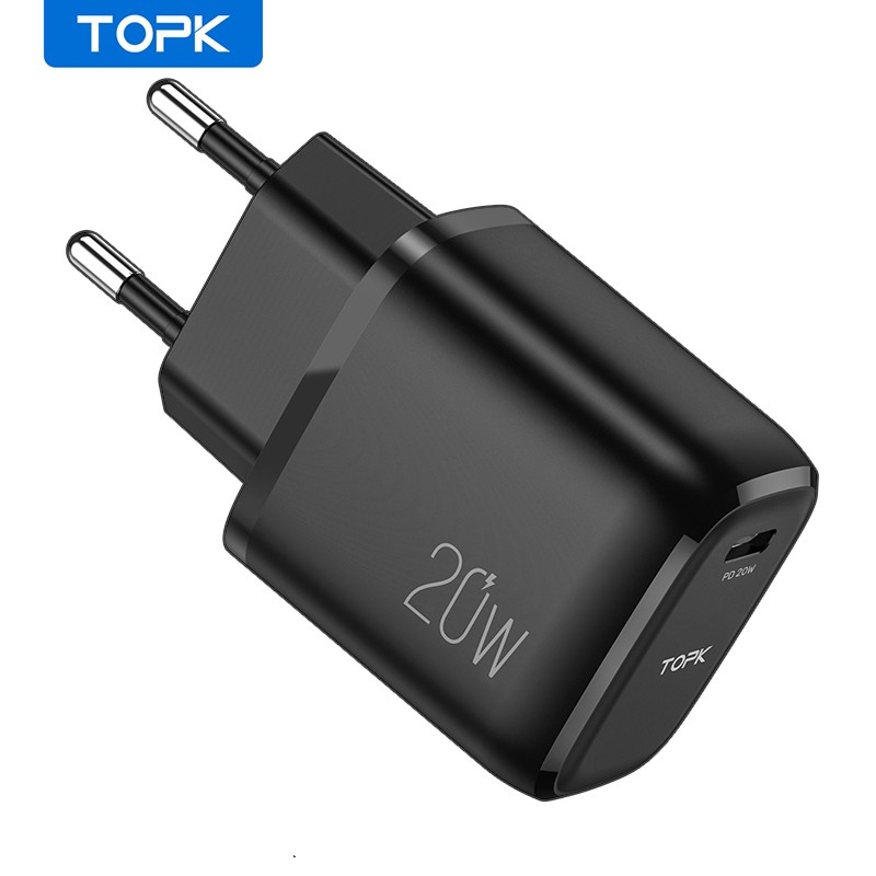 Củ Sạc 20W Topk B110p Mini Sạc Nhanh 20W Chuẩn QC3.0 Cổng Type C Dùng Cho Các Dòng Điện Thoại Iphone, Android...