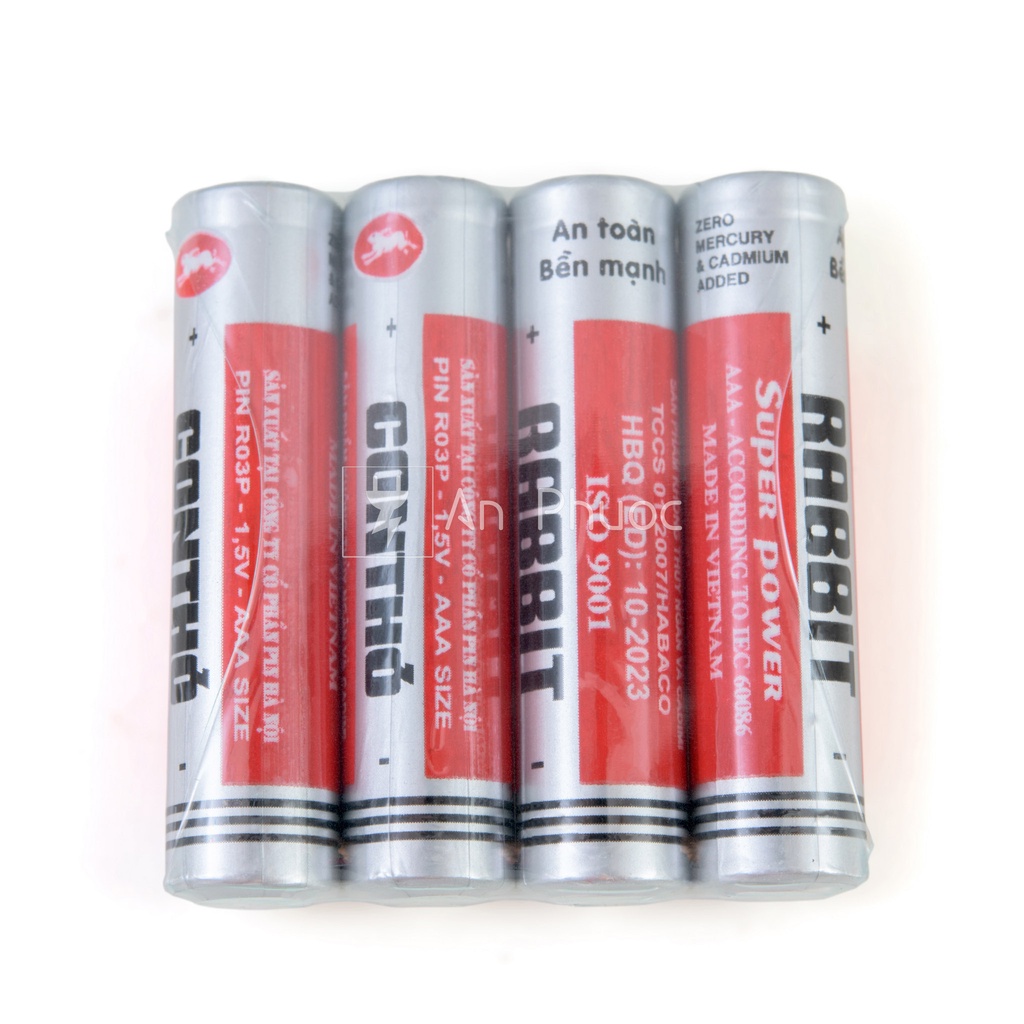 Hộp Pin tiểu AA và AAA Con Thỏ Habaco Rabbit R6P và R03P