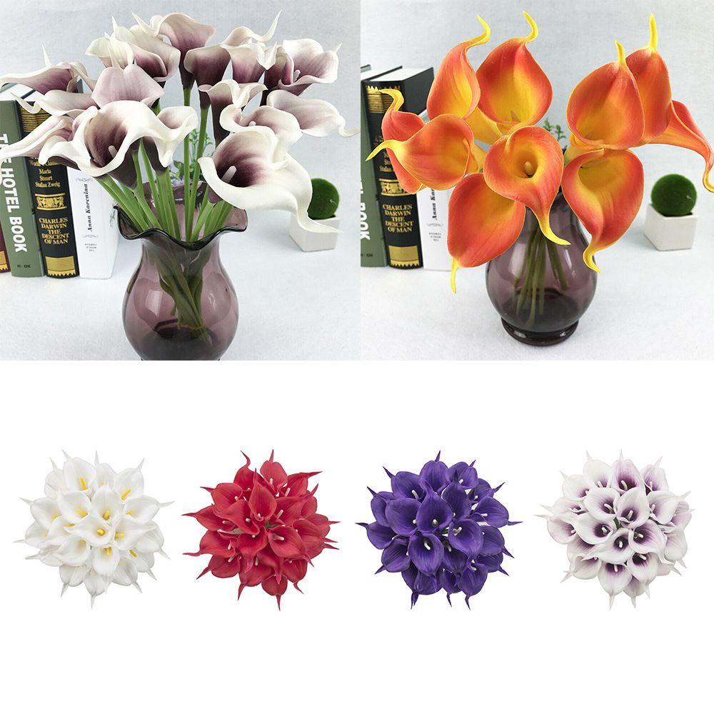 Bộ 10 Bông Hoa Giả Bằng PU Để Bàn Trang Trí DIY