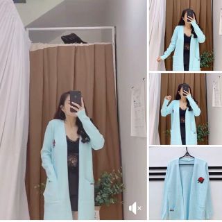 Áo khoác len cardigan dáng dài hàng Qc 💋 cao cấp💋 l1 ảnh thật