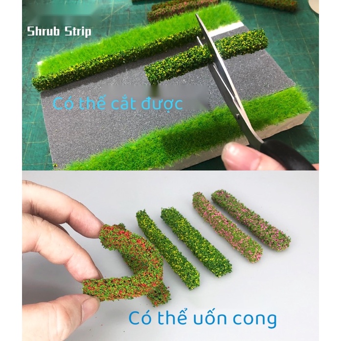 PHỤ KIỆN TRANG TRÍ TIỂU CẢNH - MÔ HÌNH HÀNG RÀO DẢI CÂY BỤI NHỎ