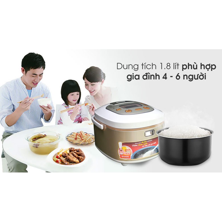 Nồi cơm điện tử Sharp 1.8 lít KS-TH18