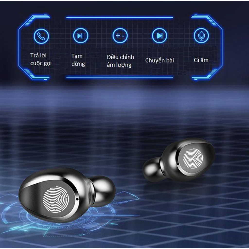 Tai nghe Bluetooth Amoi F9 2020 BẢN QUỐC TẾ, nút cảm ứng, Pin 280 giờ, Kèm sạc dự phòng, chống nước IPX7