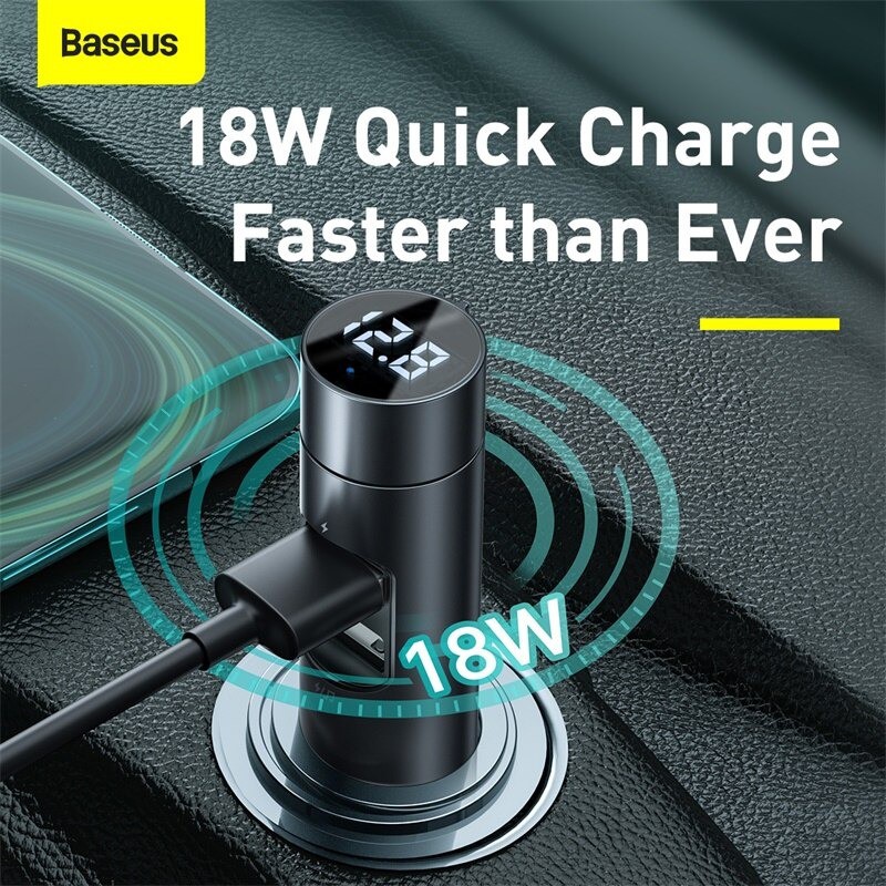 Tẩu sạc nhanh tích hợp Bluetooh MP3 Baseus Energy Column Car Wireless MP3 Charger (PPS Quick Charger)