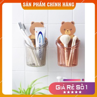 [FREESHIP] Cốc đựng bàn chải kem đánh răng dán tường kiểu con gấu dễ thương, cốc dánh tường đựng đồ dùng thông minh