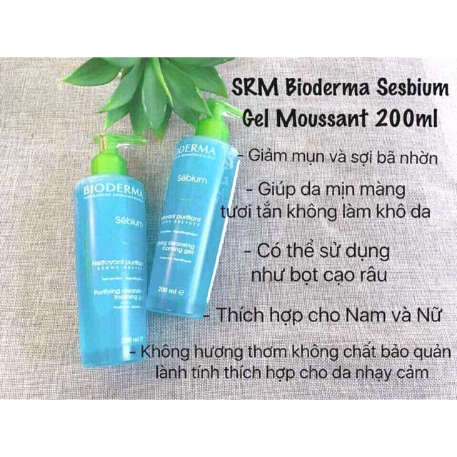 Sữa rửa mặt Bioderma gel Sebium Gel Moussant - PHÁP