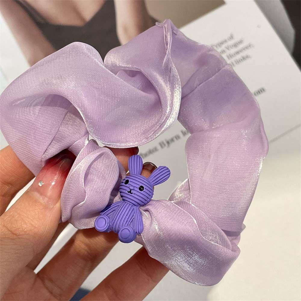 Danilo Dây Buộc Tóc Đuôi Ngựa Màu Tím Hình Trái Tim Mặt Cười Thời Trang Dành Cho Nữ