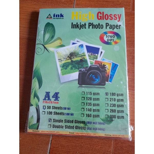 Giấy in ảnh A4 xấp 50 tờ