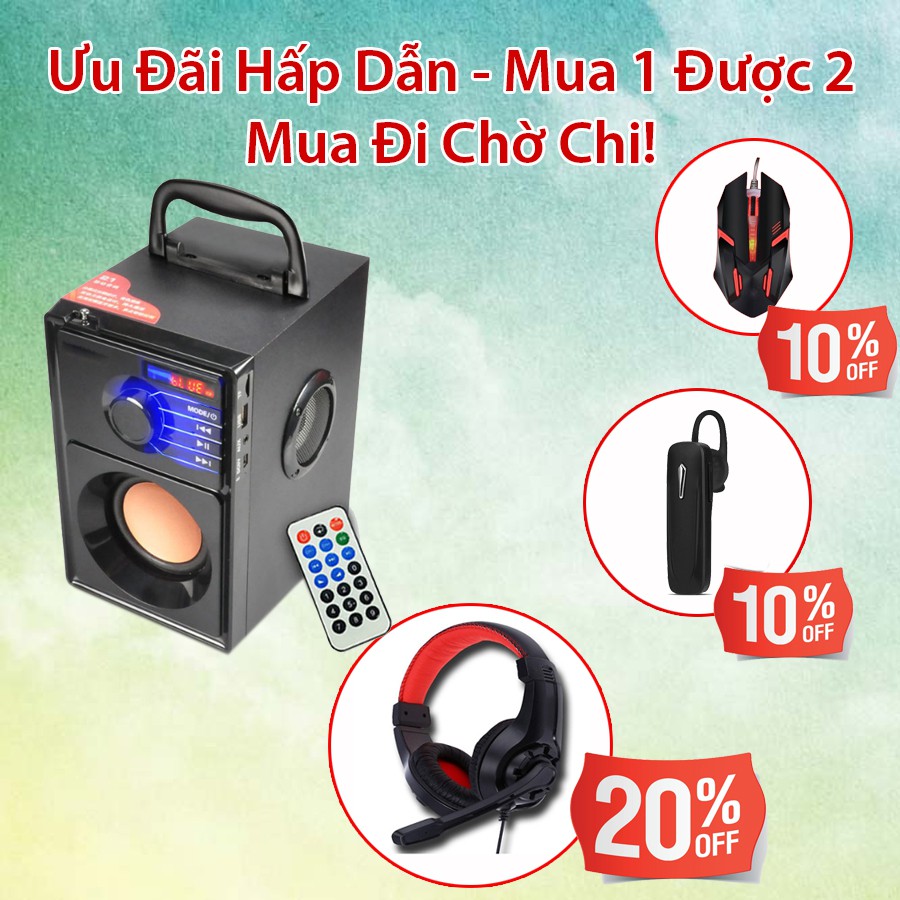 [Mã ELHACE giảm 4% đơn 300K] Loa Nghe Nhạc Xách Tay VAENSONG A10 Hỗ Trợ Bluetooth, USB, Thẻ Nhớ, Jack 3.5, Nghe Đài FM