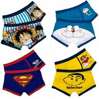 Bộ 4 chiếc quần lót nam các mẫu  hoạt hình chất cotton loại 1 siêu co dãn giặt máy thoải mái