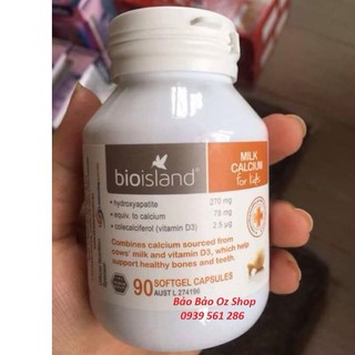 Viên sữa bổ sung canxi cho bé Bio island Milk Calcium 90 viên