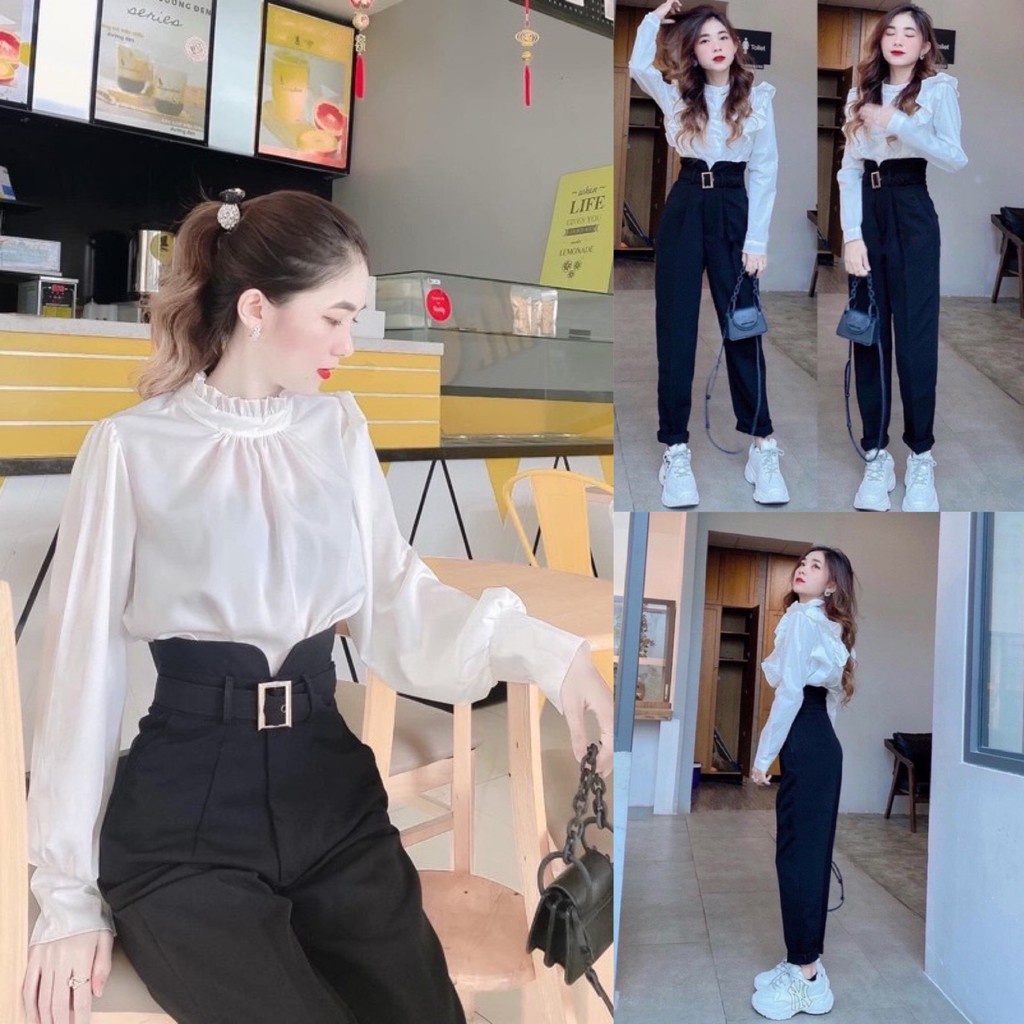 Quần Tây Baggy Đai vải cạp siêu cao |Loại Đẹp Bán SHOP| baggy công sở lưng cao đai vải hottrend - Hàng mới về