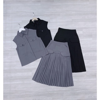 Set Bộ Chân Váy Dập Ly 2 Túi