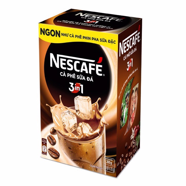 Cà phê sữa đá 3in1 Nescafe 10goi x 20g