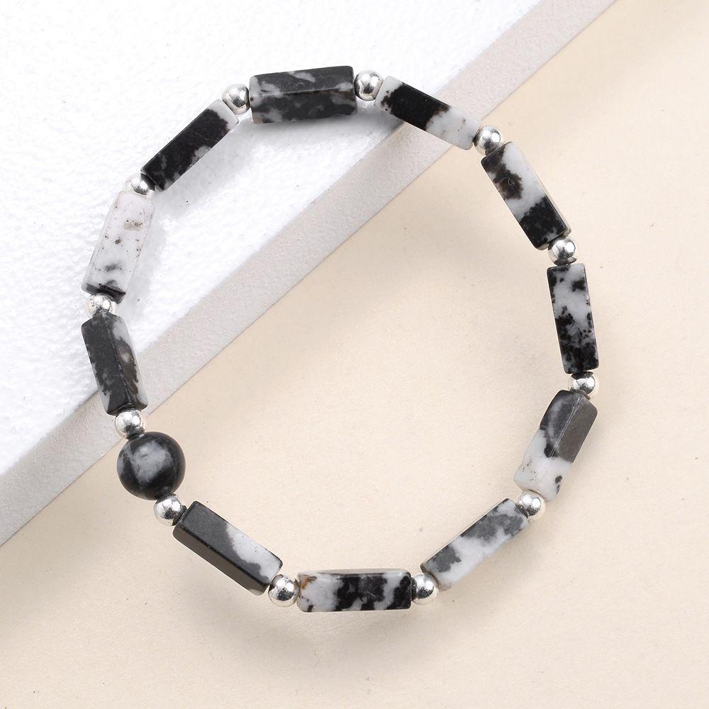 Vòng Tay Chuỗi Hạt Vuông Đơn Giản Tự Nhiên Nhiều Màu Phong Cách Vintage Thanh Lịch Cho Nữ