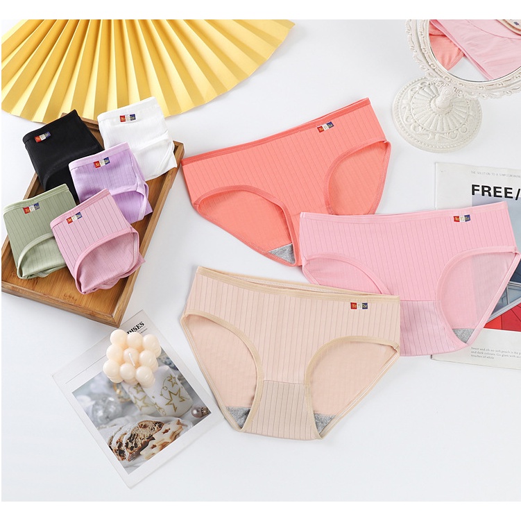 Quần Lót Chip Nữ Cotton Đính nơ Màu Trơn Mềm Mịn Nâng mông kháng khuẩn tôn dáng QL50