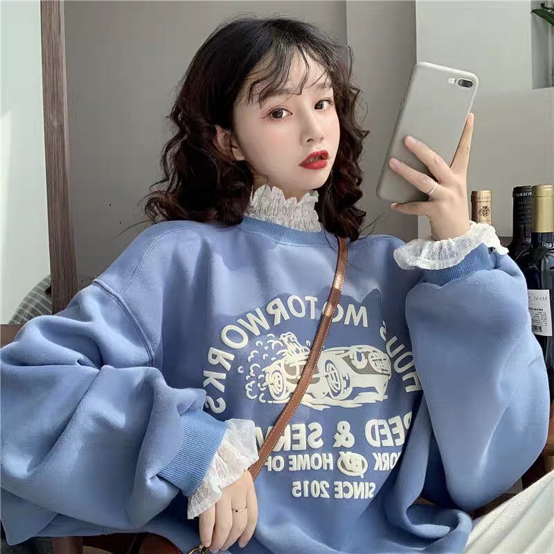 ÁO NỈ PEED IN PHỒNG - ÁO SWEATER THU ĐÔNG XANH BE ĐEN | BigBuy360 - bigbuy360.vn