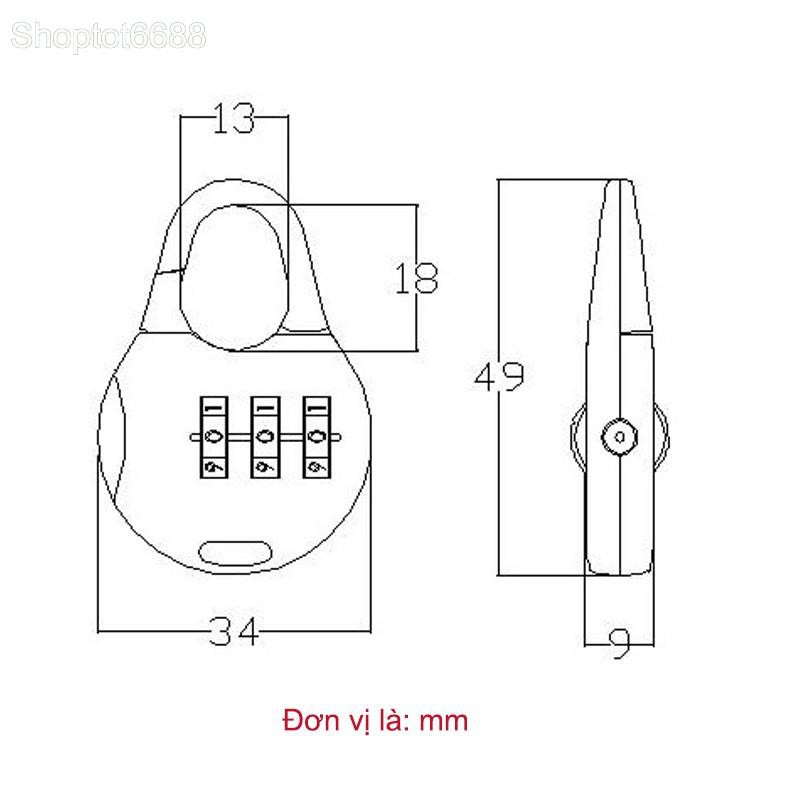 Khóa số mini dùng cho Vali - balo A104 (màu ngẫu nhiên) (Kho hàng Hà nội)