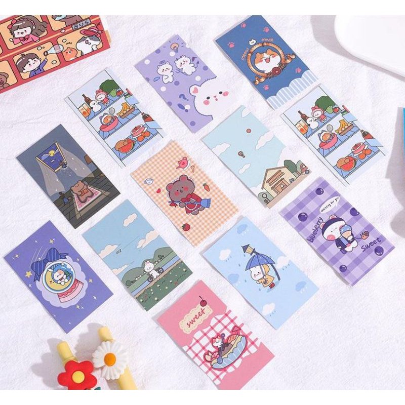 Set tấm thẻ in hình cute, thiệp postcard dán trang trí phòng xinh- quà tặng ý nghĩa