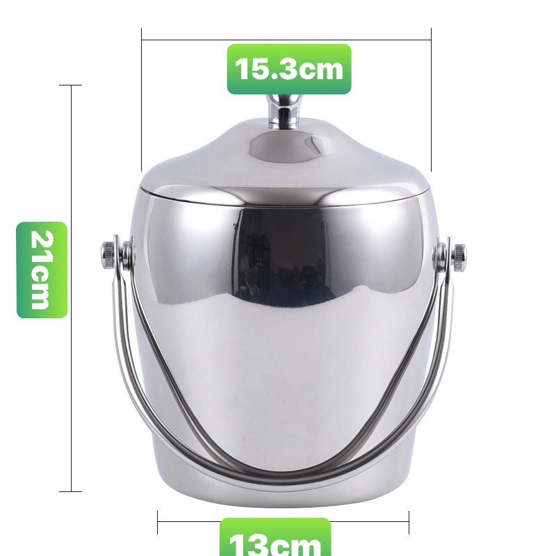 Xô Đá Inox #304 Bóng Cao Cấp Giữ Nhiệt 2 Lớp