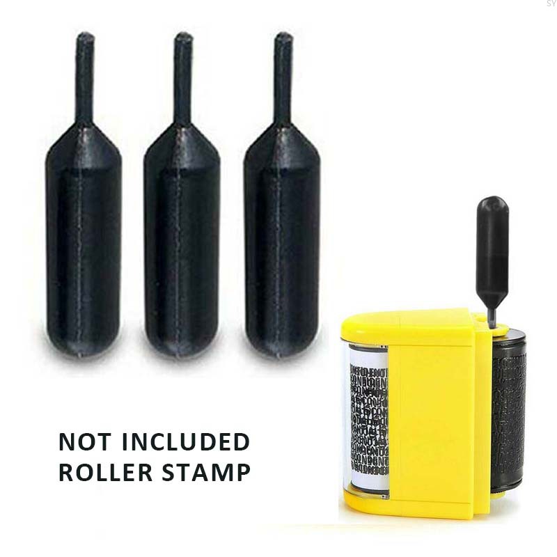 3pcs Refill Ink Black Ink for Identity Guard Theft Protection Roller Stamp