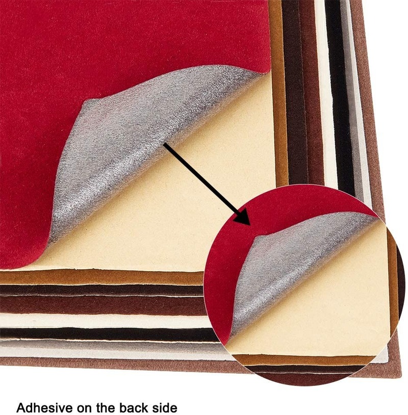 Set 18 Miếng Dán Mặt Lưng Bằng Vải Nhung Chống Thấm Nước Đa Năng Tự Dính 9 Màu Tùy Chọn 8.3 "X 11.8"