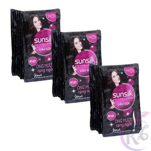 Combo 3 dây Dầu gội Sunsilk bồ kết óng mượt rạng ngời gói 6g - dây 10 gói - dầu gội đầu chăm sóc nuôi dưỡng tóc