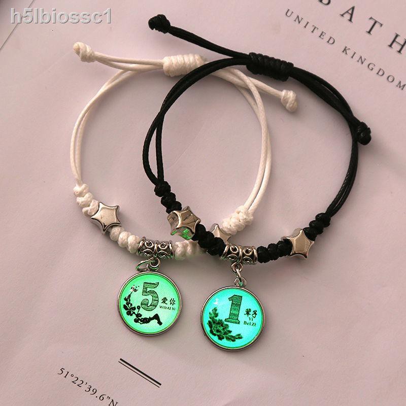 ♦♕♈Vòng tay dạ quang Cặp đôi Một món quà cho bạn gái và đàn em phiên bản Hàn nam nữ học sinh trung đeo | BigBuy360 - bigbuy360.vn