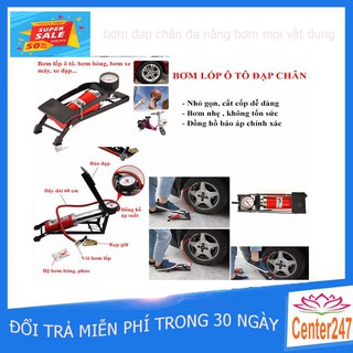 [GIẢM GIÁ BẢO HÀNH 1 NĂM] Bơm Đạp Chân Chuyên Dụng Đa Năng Bơm Xe Đạp Xe Máy Ô tô