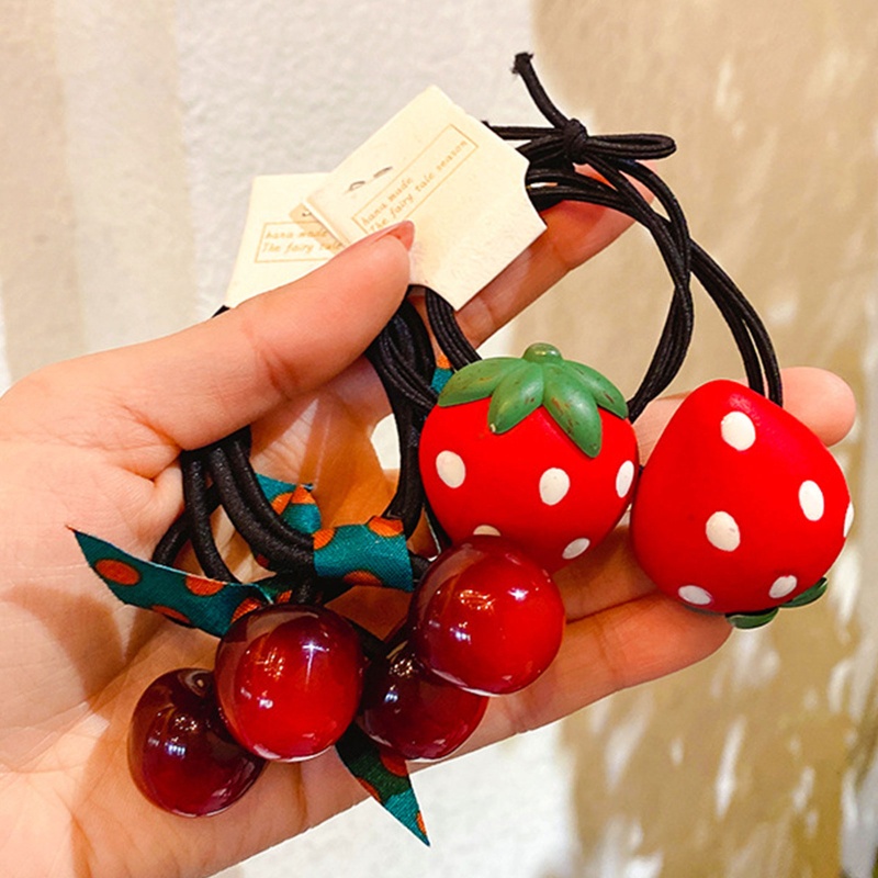 Dây Buộc Tóc Quả Cherry Co Giãn Dành Cho Nữ