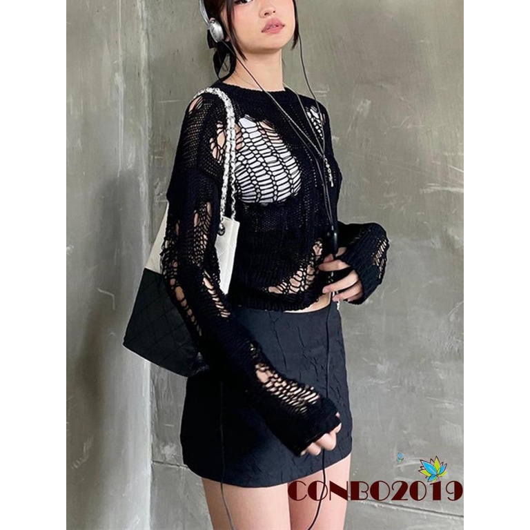 Áo Sweater Dệt Kim Tay Dài Cổ Tròn Màu Sắc Đơn Giản Cho Nữ