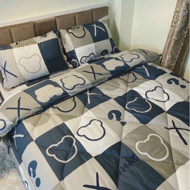 Bộ 5 món chăn phao ga gối poly cotton nhiều mẫu họa tiết