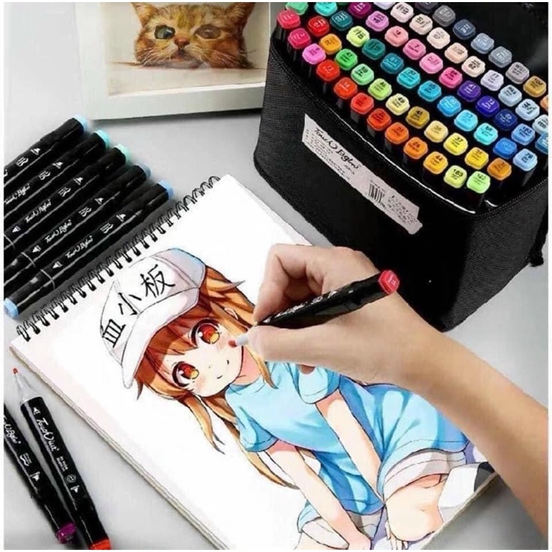 Bút màu Marker Touch Cool họa cụ tô màu dạ vẽ tranh anime Bộ 30/60/80 Lalunavn-B66