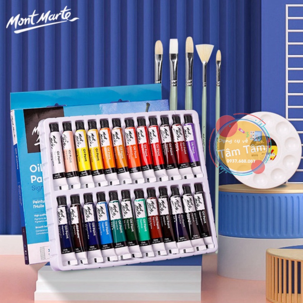 [TÂM TÂM] Bộ Sơn Dầu Mont Marte x 12ml - Oil Paints Signature